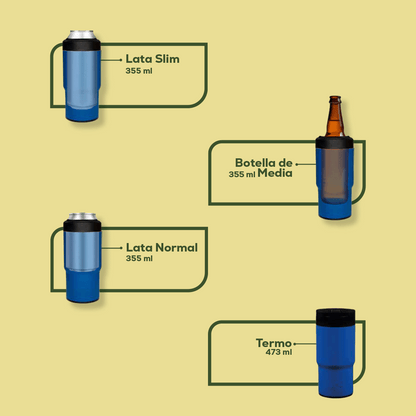 Porta Latas 4 en 1 Anti caída 16 Oz